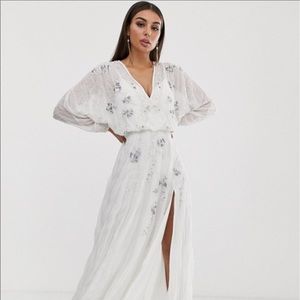 ASOS Art-deco beaded wedding dress NWOT